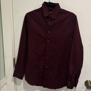 Express Extra slim s long sleeve shirt burgundy